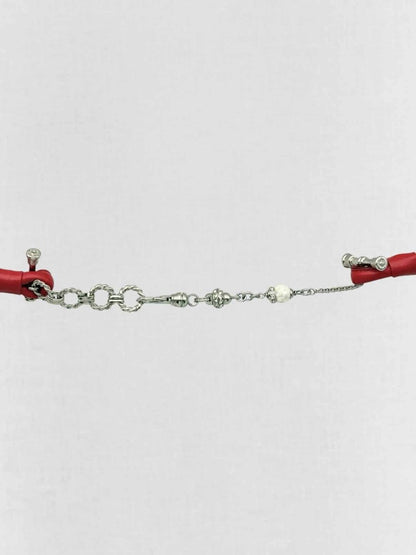 Pre - loved GIANFRANCO FERRE Red Chain Link Belt at Reems Closet