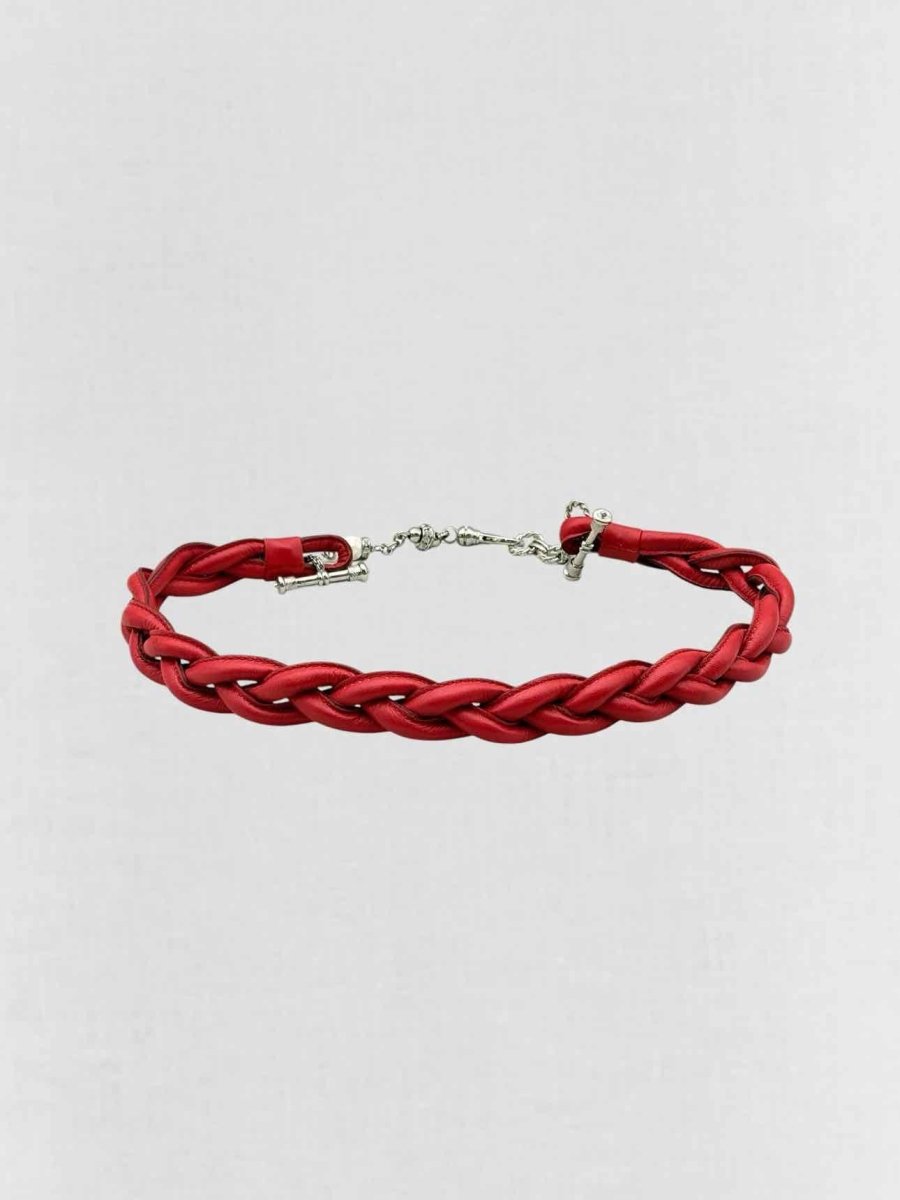 Pre - loved GIANFRANCO FERRE Red Chain Link Belt at Reems Closet