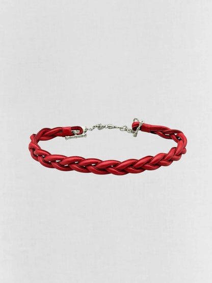 Pre - loved GIANFRANCO FERRE Red Chain Link Belt at Reems Closet