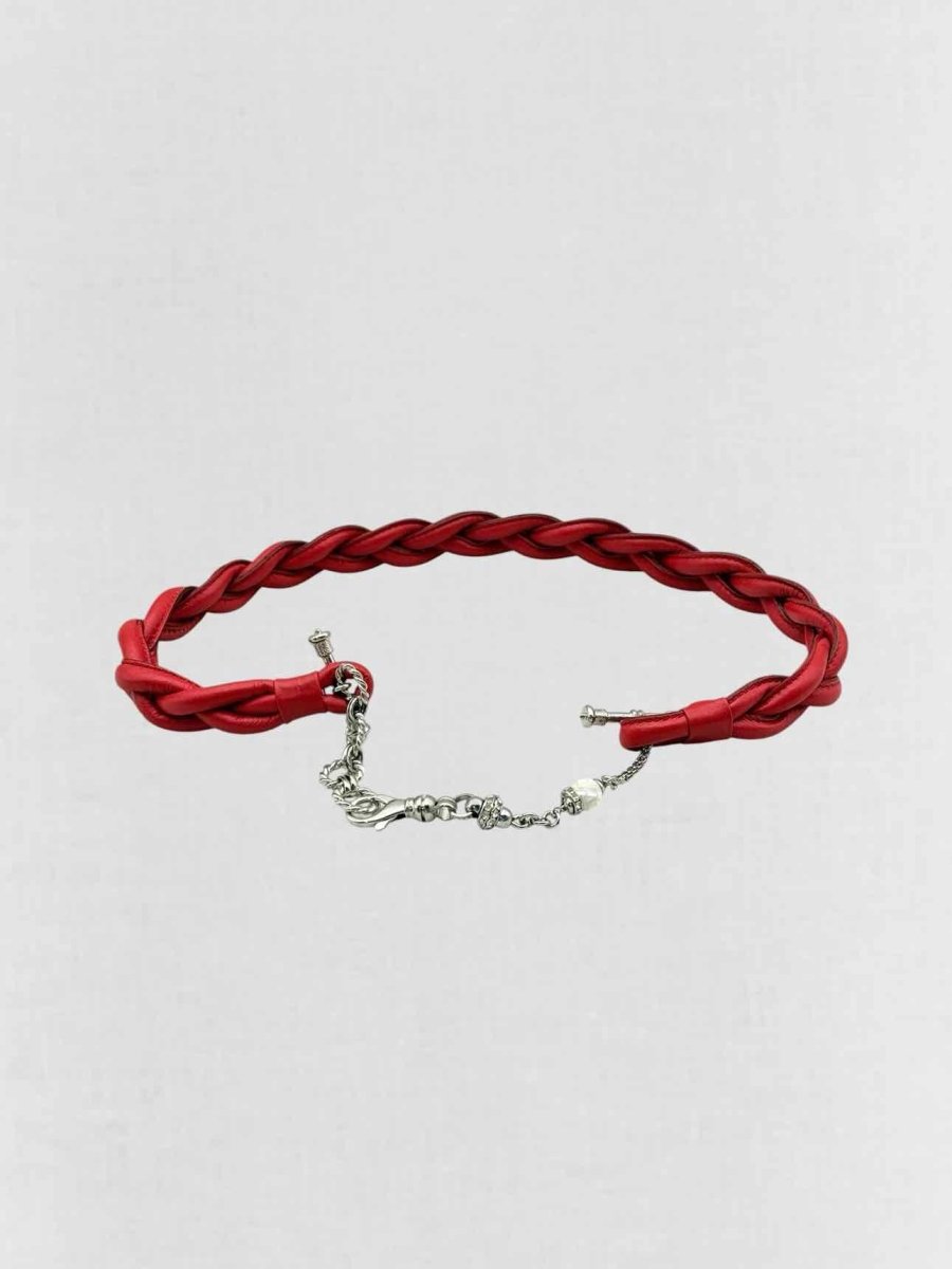 Pre - loved GIANFRANCO FERRE Red Chain Link Belt at Reems Closet