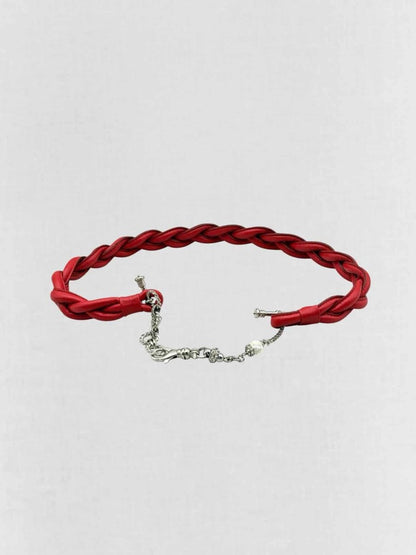 Pre - loved GIANFRANCO FERRE Red Chain Link Belt at Reems Closet