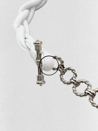 Pre - loved GIANFRANCO FERRE White Chain Link Belt at Reems Closet