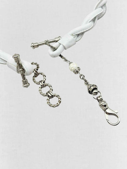 Pre - loved GIANFRANCO FERRE White Chain Link Belt at Reems Closet