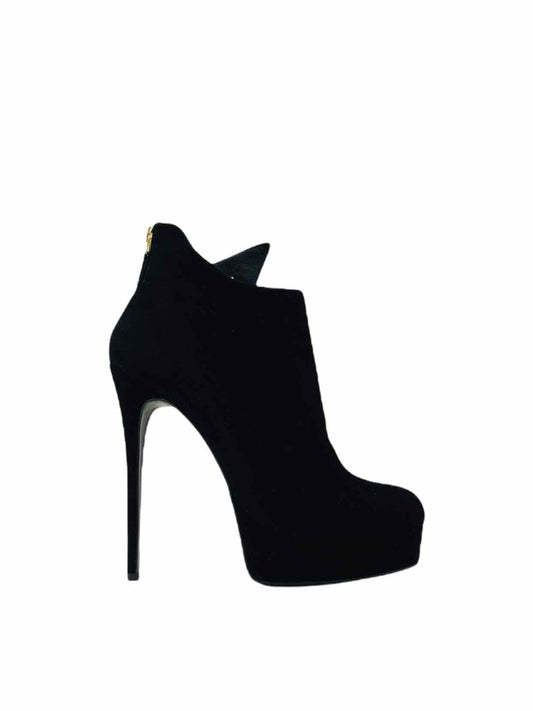 Pre - loved GIANMARCO LORENZI Black Multicolor Cutout Ankle Boots at Reems Closet