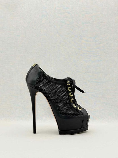 Pre-loved GIANMARCO LORENZI Lace Up Black Size EU 37 Pumps at Reems Closet