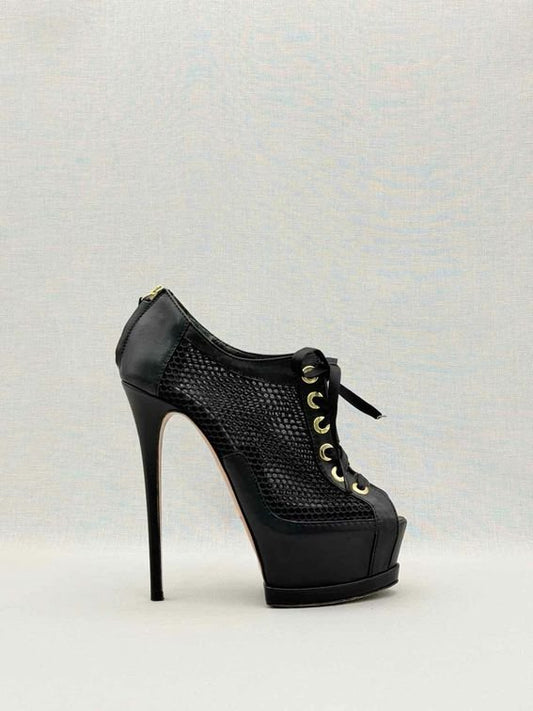 Pre-loved GIANMARCO LORENZI Lace Up Black Size EU 37 Pumps at Reems Closet