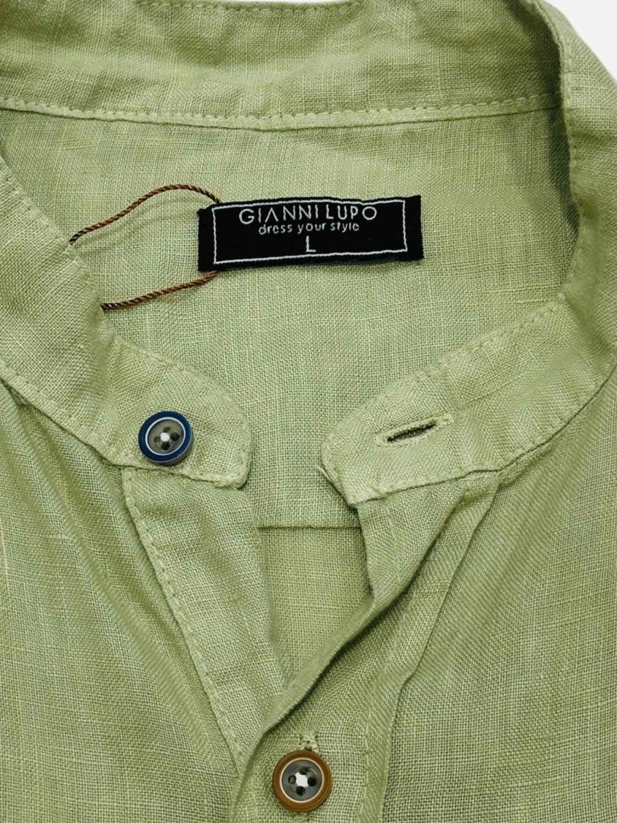 Pre - loved GIANNI LUPO Distressed Green Shirt Large at Reems Closet