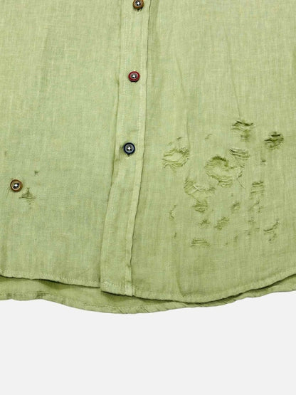 Pre - loved GIANNI LUPO Distressed Green Shirt Large at Reems Closet