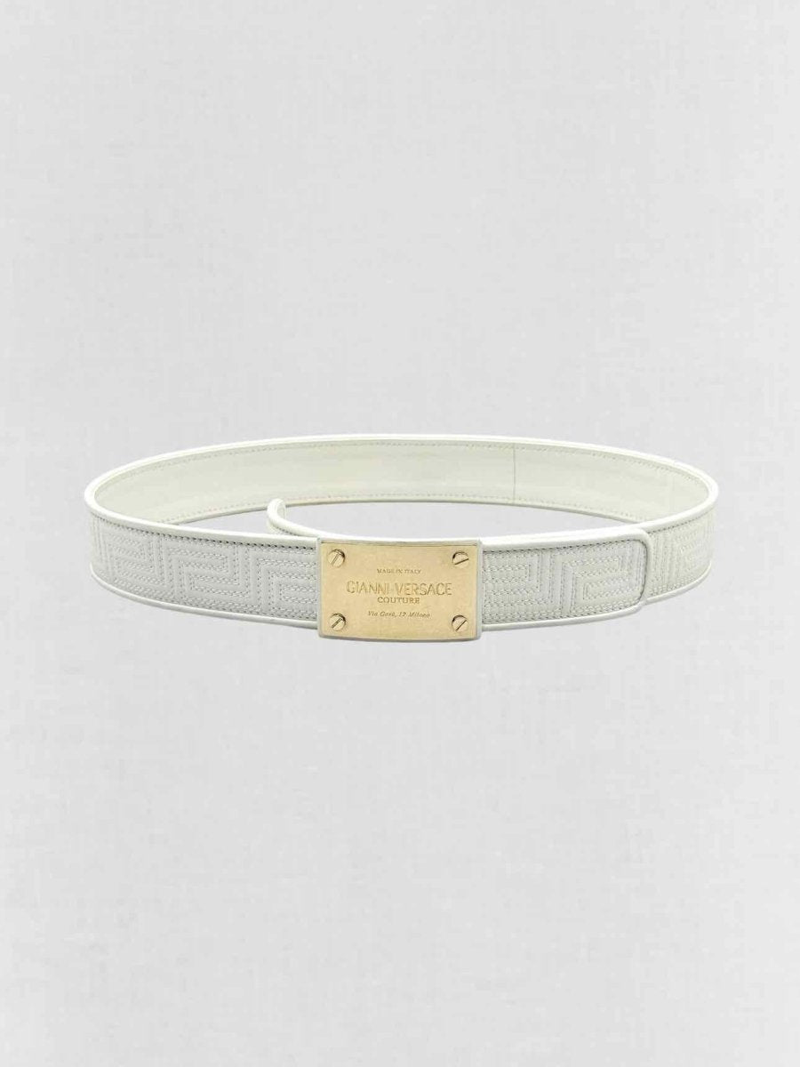 Pre - loved GIANNI VERSACE White Belt at Reems Closet