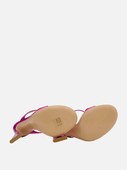 Pre - loved GIANVITO ROSSI Aura Metallic Pink Mules 36 at Reems Closet