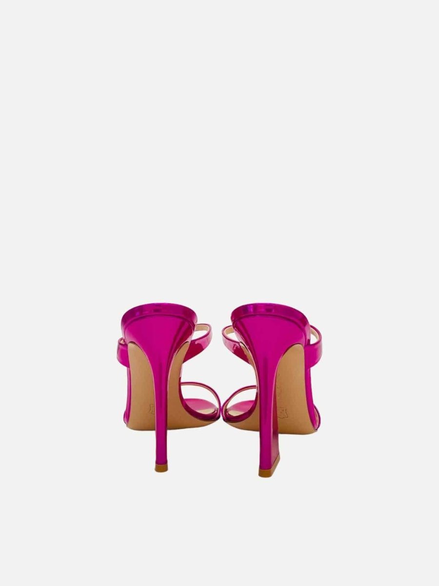 Pre - loved GIANVITO ROSSI Aura Metallic Pink Mules 36 at Reems Closet