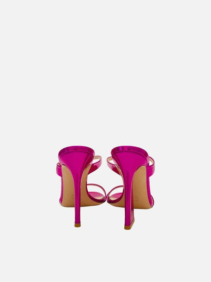 Pre - loved GIANVITO ROSSI Aura Metallic Pink Mules 36 at Reems Closet