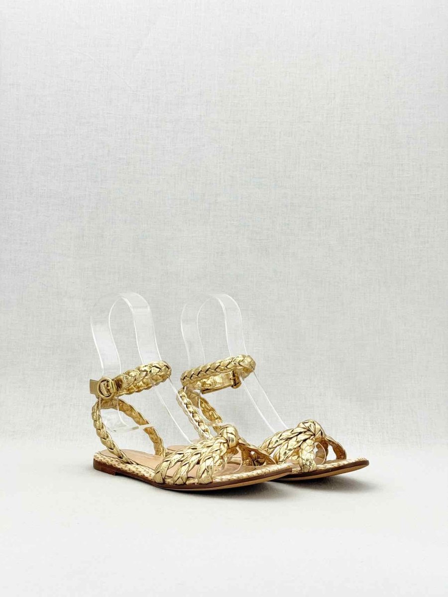 Pre - loved GIANVITO ROSSI Bee Gold Size EU 35.5 Sandals at Reems Closet