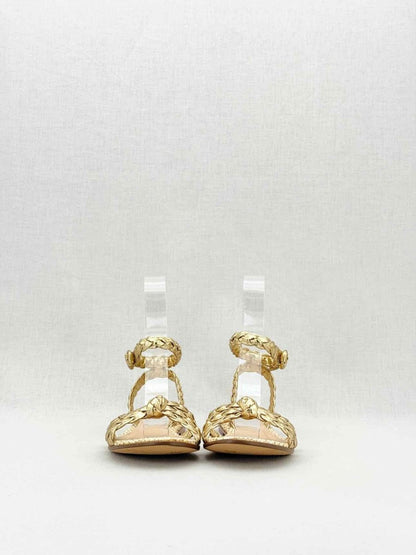 Pre - loved GIANVITO ROSSI Bee Gold Size EU 35.5 Sandals at Reems Closet