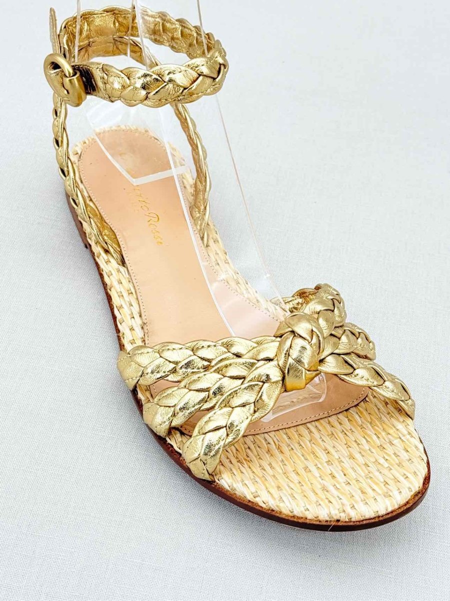 Pre - loved GIANVITO ROSSI Bee Gold Size EU 35.5 Sandals at Reems Closet