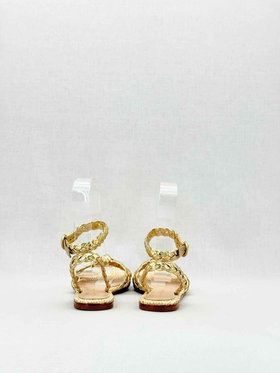 Pre - loved GIANVITO ROSSI Bee Gold Size EU 35.5 Sandals at Reems Closet