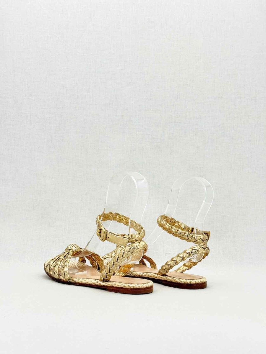 Pre - loved GIANVITO ROSSI Bee Gold Size EU 35.5 Sandals at Reems Closet