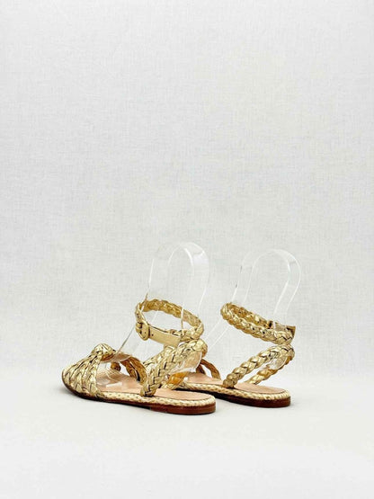Pre - loved GIANVITO ROSSI Bee Gold Size EU 35.5 Sandals at Reems Closet