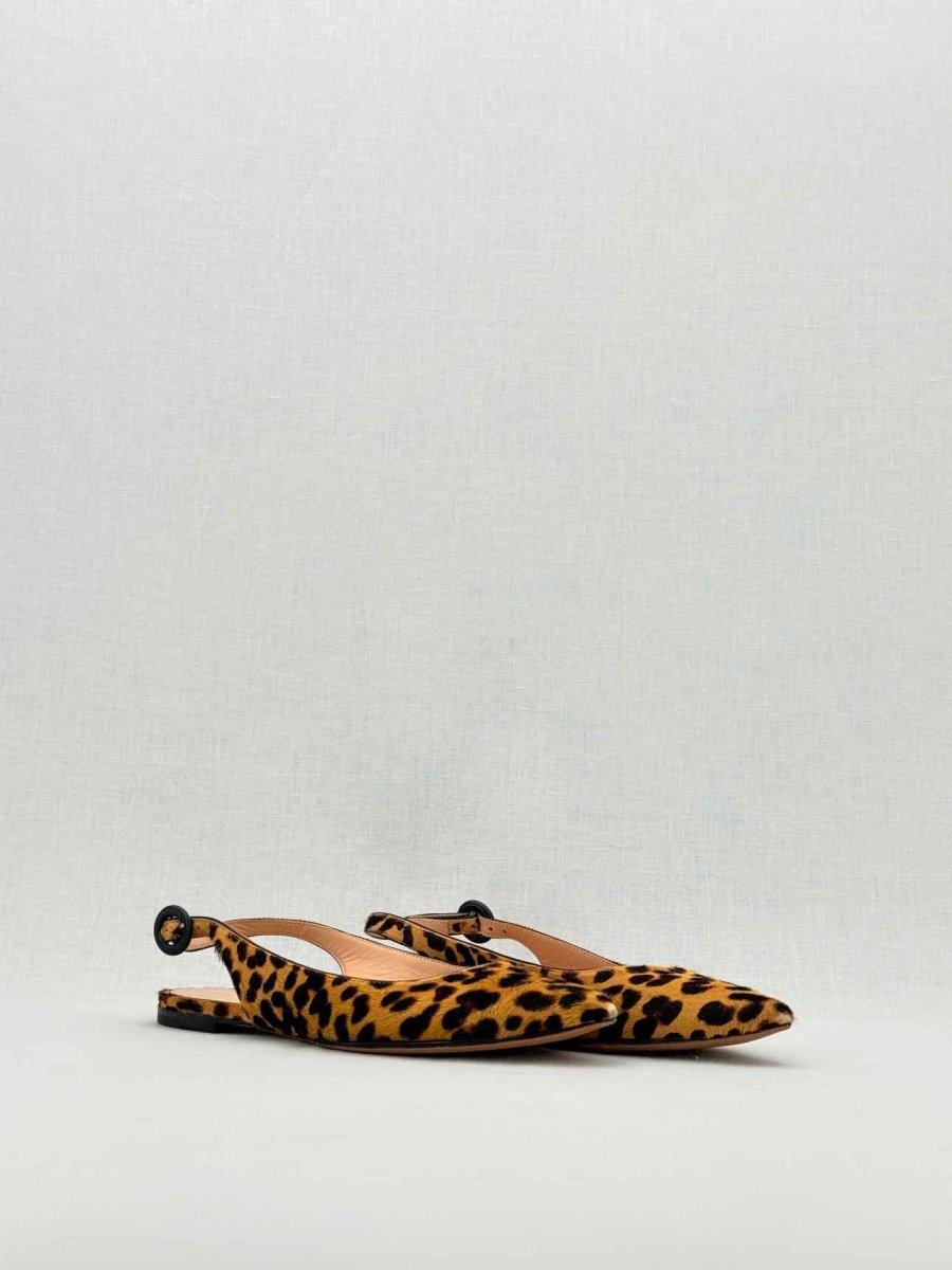 Pre - loved GIANVITO ROSSI Beige & Brown Leopard Size EU 35.5 Flats at Reems Closet