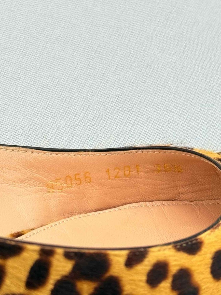 Pre - loved GIANVITO ROSSI Beige & Brown Leopard Size EU 35.5 Flats at Reems Closet