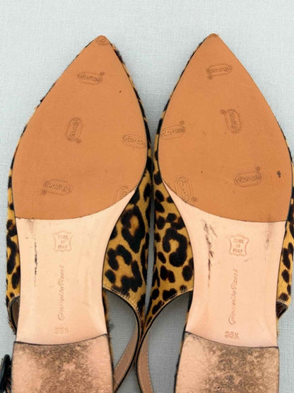 Pre - loved GIANVITO ROSSI Beige & Brown Leopard Size EU 35.5 Flats at Reems Closet