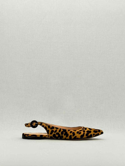 Pre - loved GIANVITO ROSSI Beige & Brown Leopard Size EU 35.5 Flats at Reems Closet