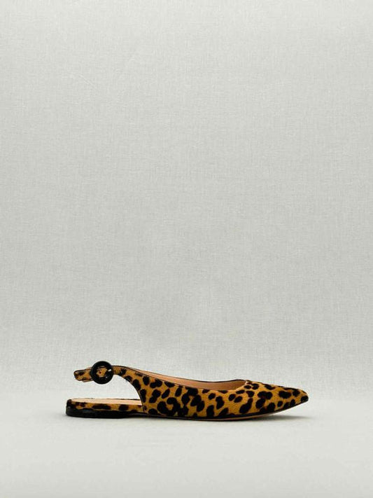 Pre - loved GIANVITO ROSSI Beige & Brown Leopard Size EU 35.5 Flats at Reems Closet