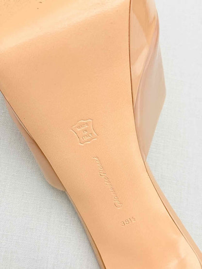 Pre - loved GIANVITO ROSSI Betty Beige Size EU 38.5 Mules at Reems Closet