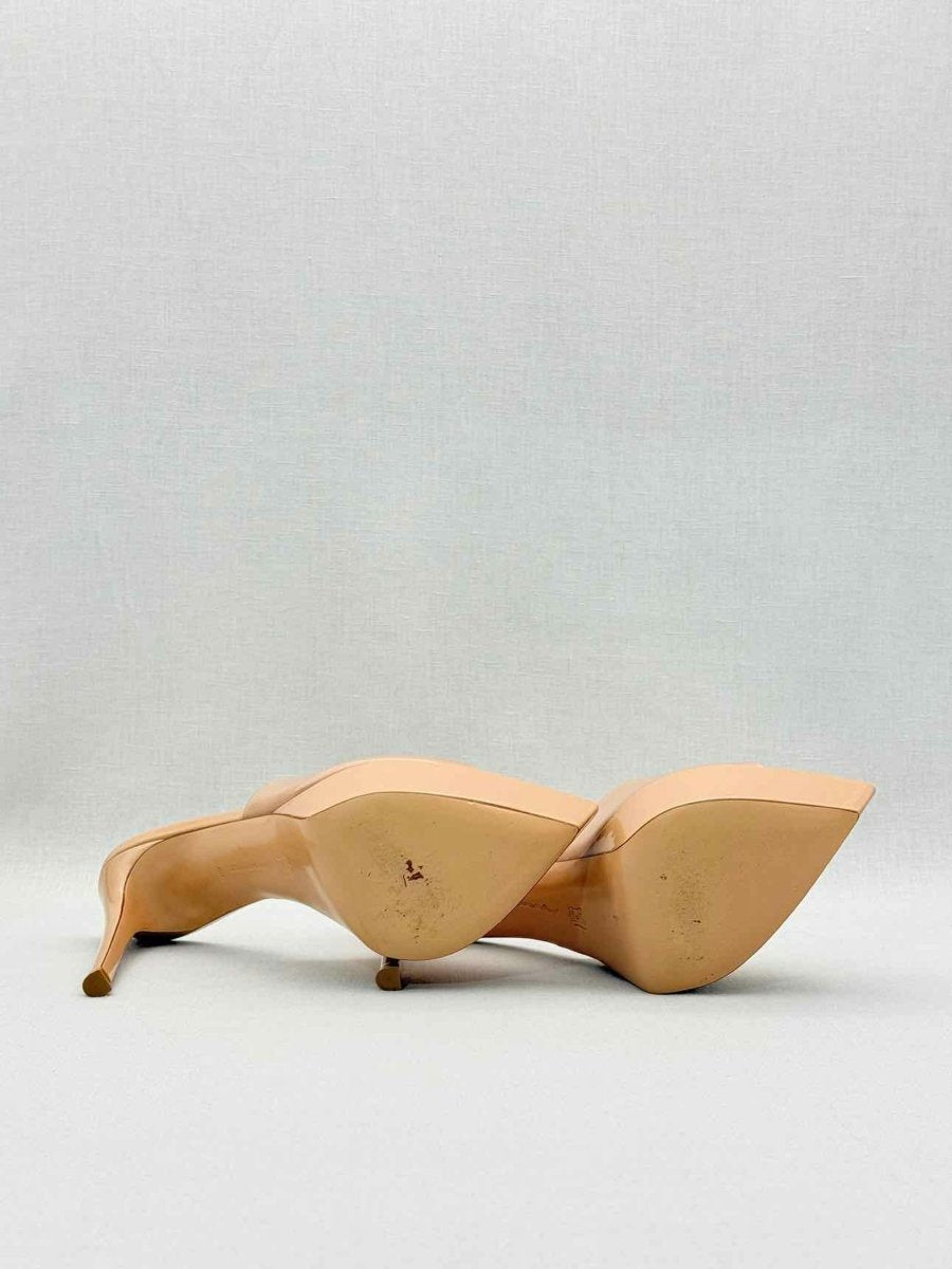 Pre - loved GIANVITO ROSSI Betty Beige Size EU 38.5 Mules at Reems Closet