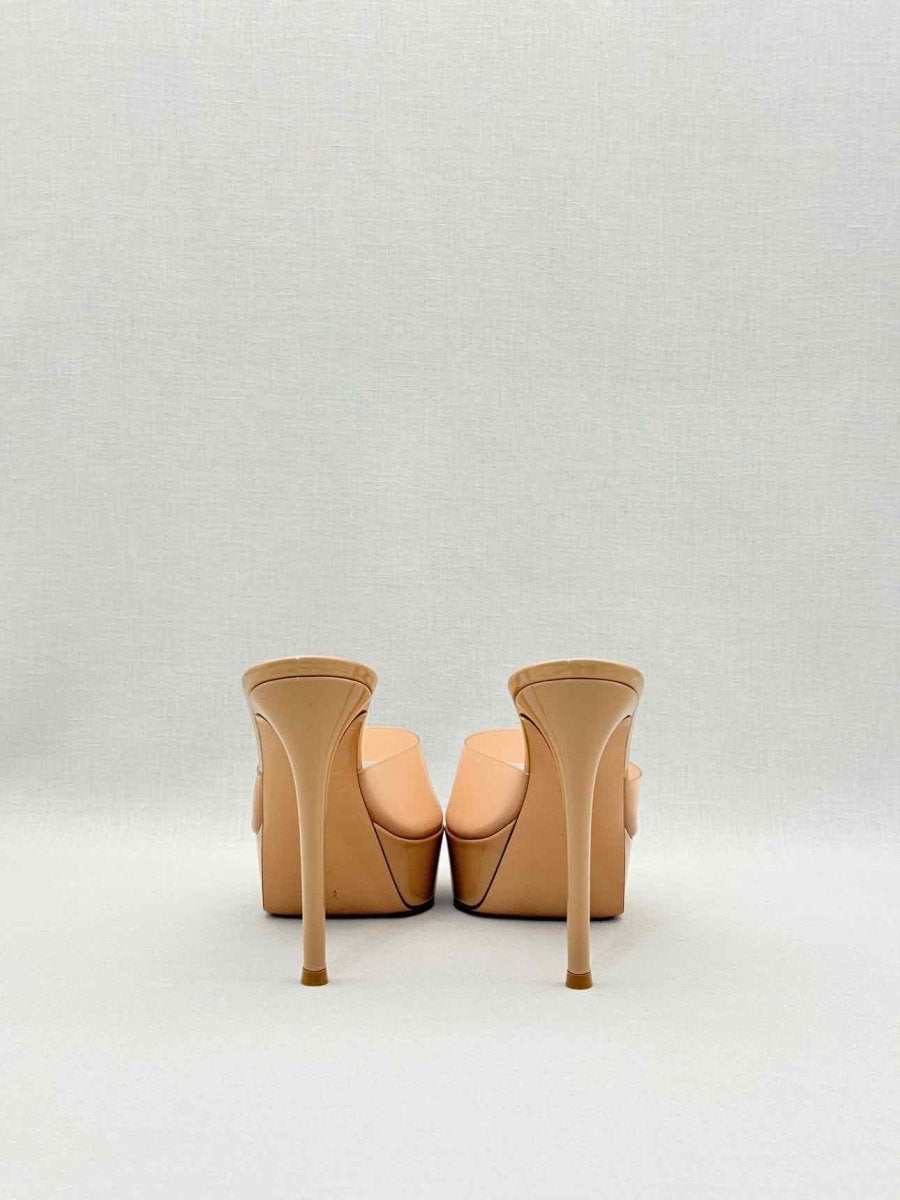 Pre - loved GIANVITO ROSSI Betty Beige Size EU 38.5 Mules at Reems Closet