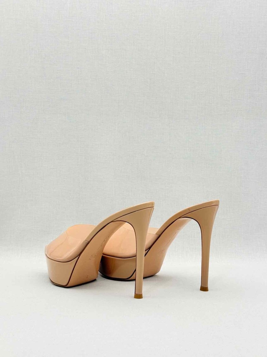 Pre - loved GIANVITO ROSSI Betty Beige Size EU 38.5 Mules at Reems Closet
