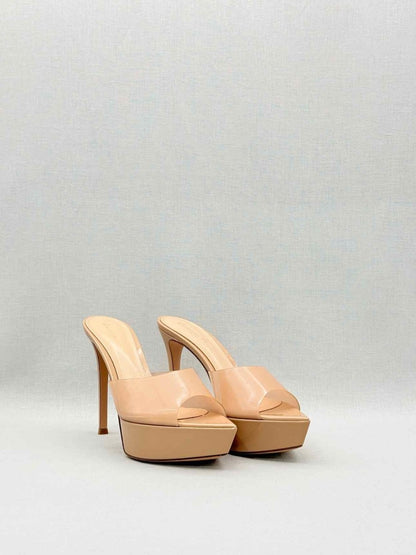 Pre - loved GIANVITO ROSSI Betty Beige Size EU 38.5 Mules at Reems Closet
