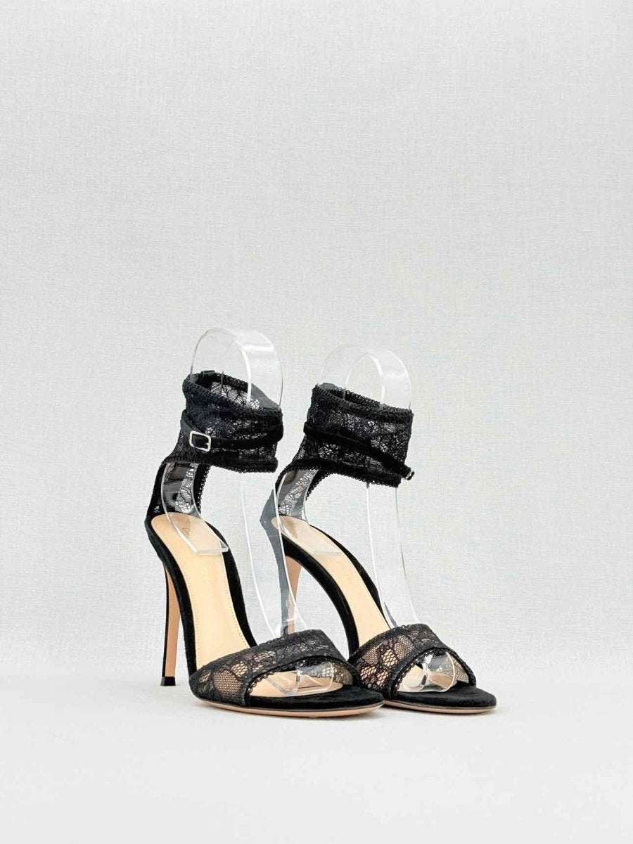 Pre - loved GIANVITO ROSSI Black Size EU 38 Heeled Sandals at Reems Closet