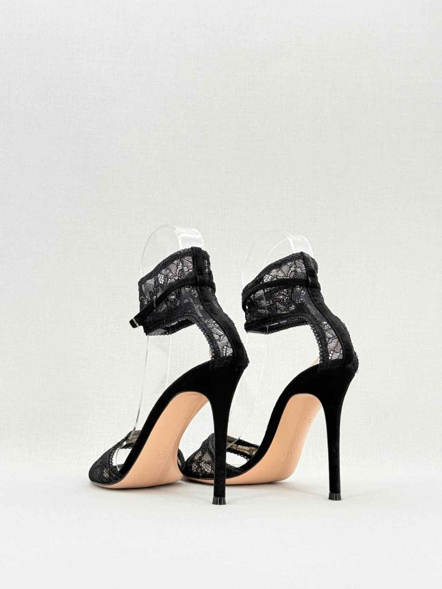 Pre - loved GIANVITO ROSSI Black Size EU 38 Heeled Sandals at Reems Closet
