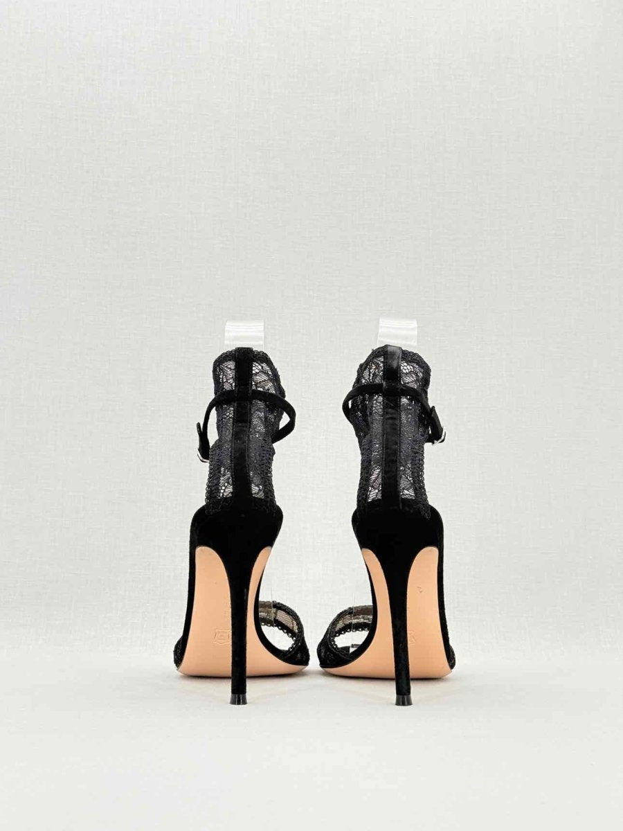 Pre - loved GIANVITO ROSSI Black Size EU 38 Heeled Sandals at Reems Closet