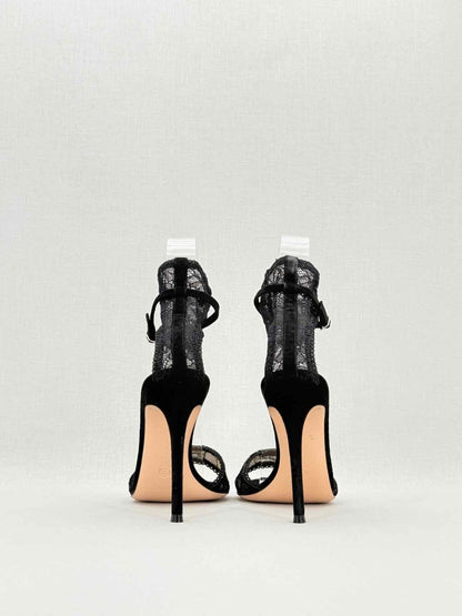 Pre - loved GIANVITO ROSSI Black Size EU 38 Heeled Sandals at Reems Closet