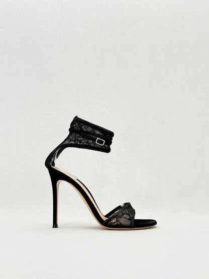 Pre - loved GIANVITO ROSSI Black Size EU 38 Heeled Sandals at Reems Closet