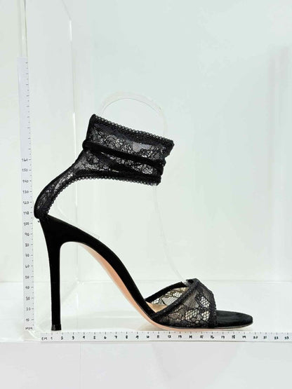 Pre - loved GIANVITO ROSSI Black Size EU 38 Heeled Sandals at Reems Closet