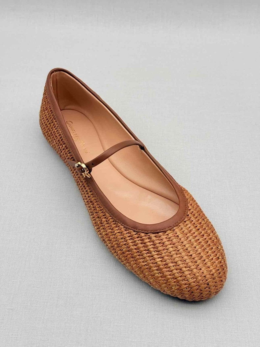 Pre - loved GIANVITO ROSSI Carla Brown Size EU 41 Ballet Flats at Reems Closet