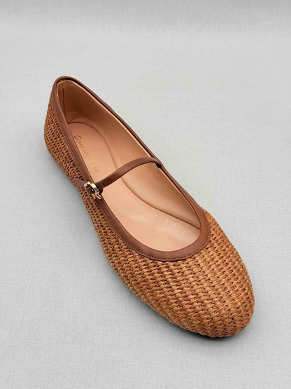Pre - loved GIANVITO ROSSI Carla Brown Size EU 41 Ballet Flats at Reems Closet