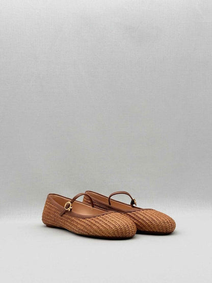 Pre - loved GIANVITO ROSSI Carla Brown Size EU 41 Ballet Flats at Reems Closet