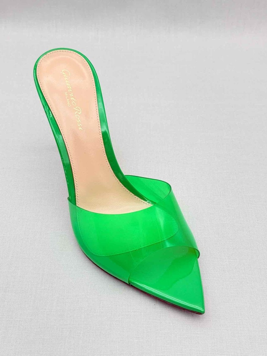 Pre-loved GIANVITO ROSSI Elle Green Size EU 38.5 Mules at Reems Closet