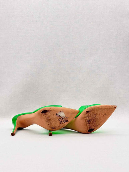 Pre-loved GIANVITO ROSSI Elle Green Size EU 38.5 Mules at Reems Closet