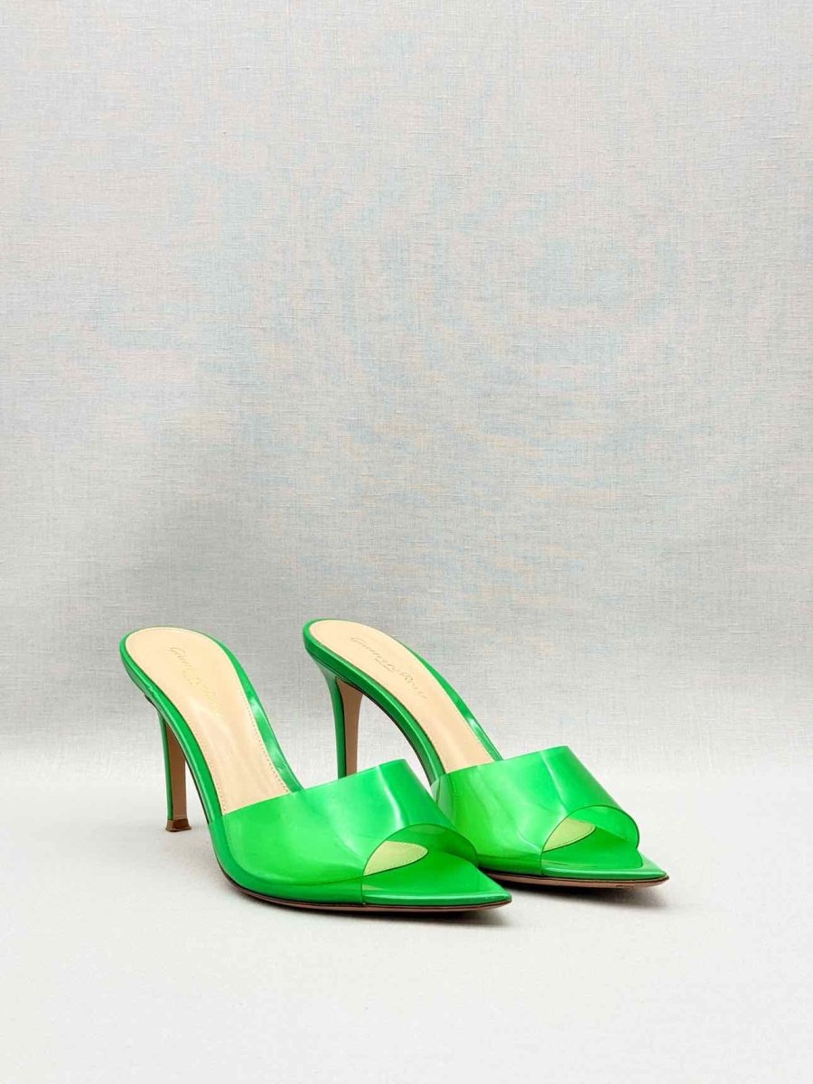 Pre-loved GIANVITO ROSSI Elle Green Size EU 38.5 Mules at Reems Closet