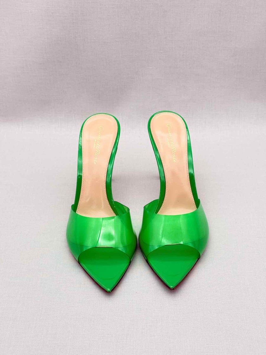 Pre-loved GIANVITO ROSSI Elle Green Size EU 38.5 Mules at Reems Closet