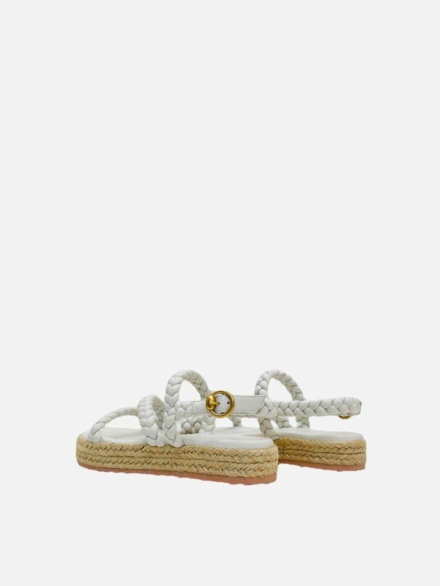 Pre - loved GIANVITO ROSSI Espadrille White Braided Flats at Reems Closet