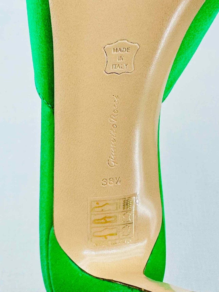 Pre - loved GIANVITO ROSSI Jaipur Green Size EU 38.5 Mules at Reems Closet