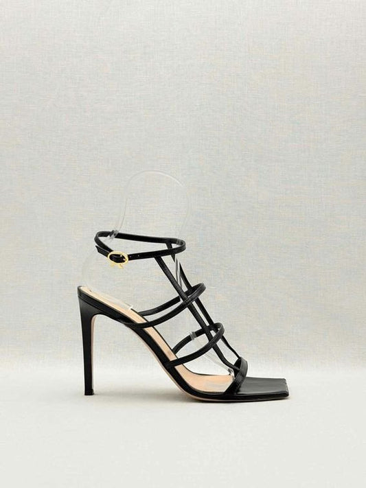 Pre-loved GIANVITO ROSSI Mondry Black Size EU 39 Heeled Sandals at Reems Closet