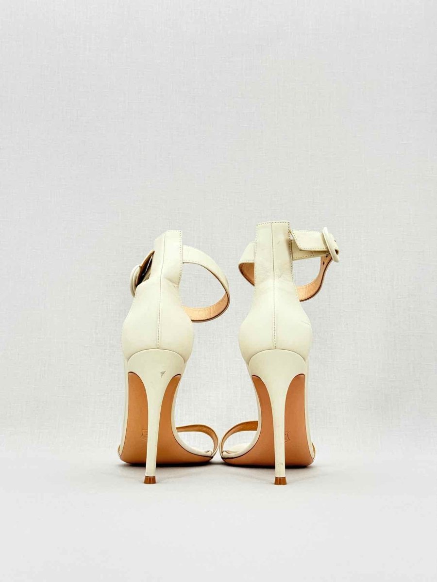 Pre - loved GIANVITO ROSSI Off - white Size EU 38 Heeled Sandals at Reems Closet