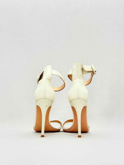 Pre - loved GIANVITO ROSSI Off - white Size EU 38 Heeled Sandals at Reems Closet